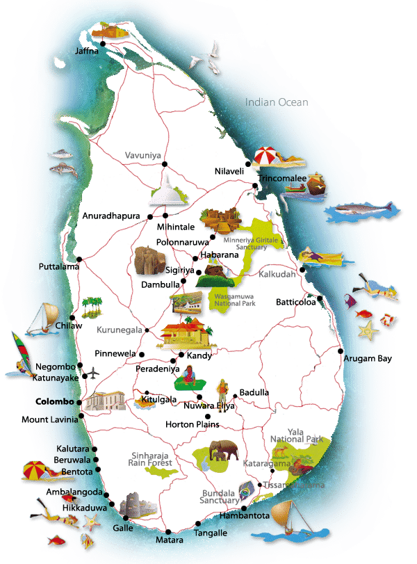 Sri Lanka Tour Map